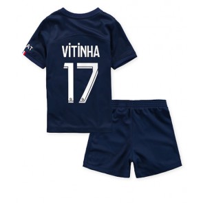 Paris Saint-Germain Vitinha Ferreira #17 babykläder Hemmatröja barn 2022-23 Korta ärmar (+ Korta byxor)